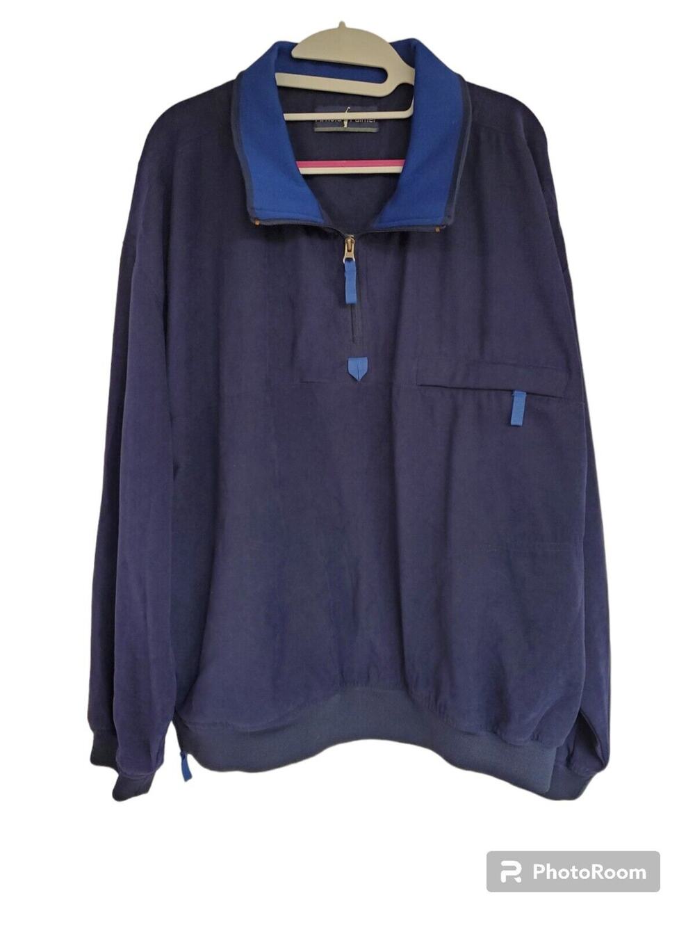 Men's Arnold Palmer Navy Golf 1/4 Zip Pullover Windbreaker | Size Large